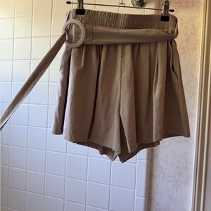 Women's Tan Shorts with Belt